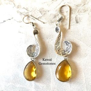 SALE ✨Citrine Dangle Earrings✨925 Silver Plated✨